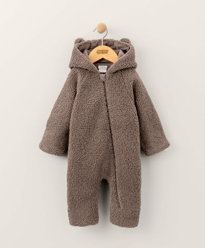 Mamas & Papas Chocolate Borg Zip Pramsuit