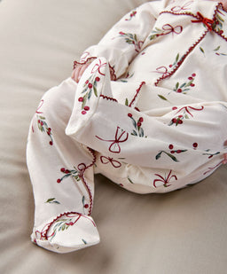 Mamas & Papas Christmas Berry Bow Print All In One