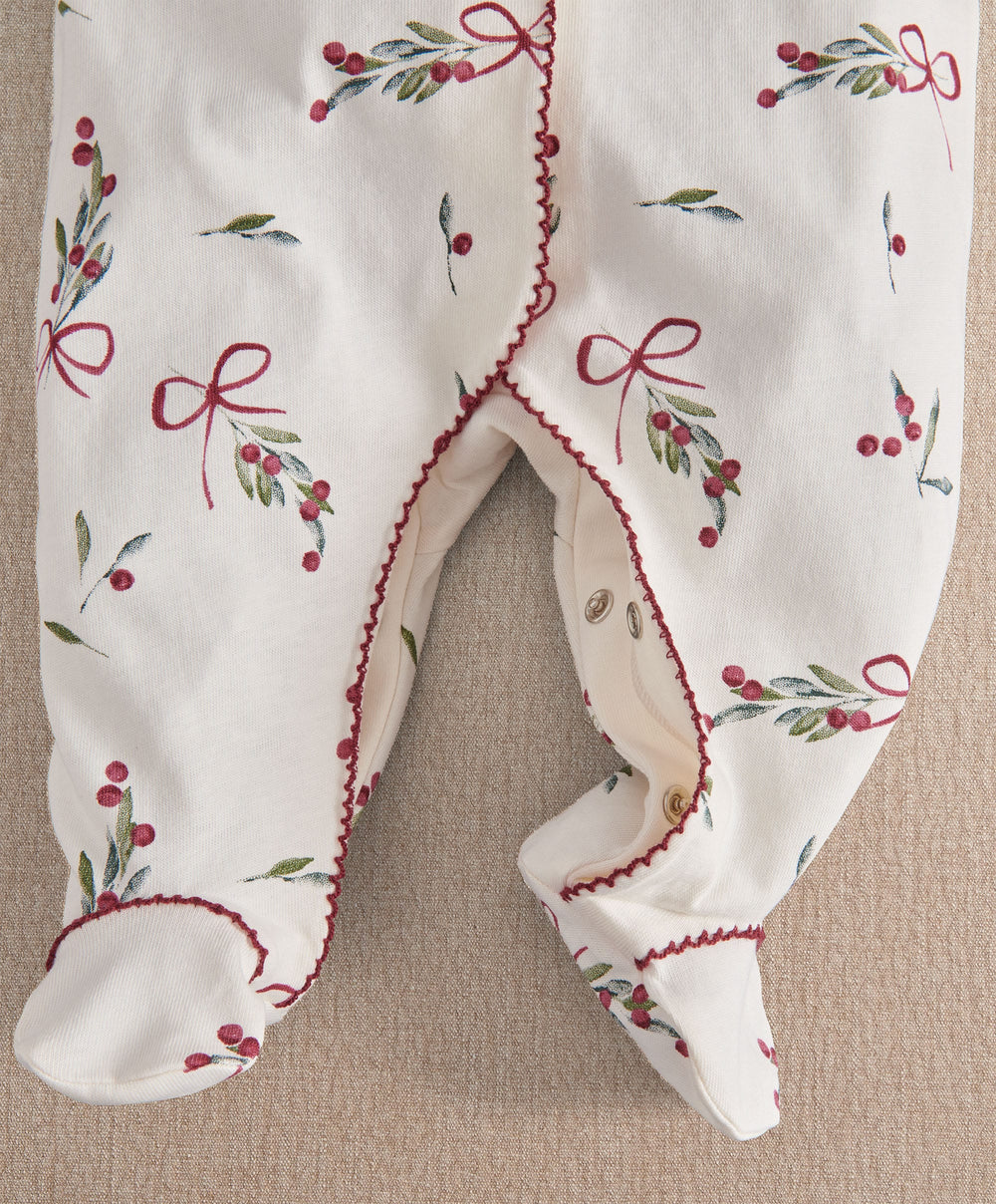 Mamas &amp; Papas Christmas Berry Bow Print All In One