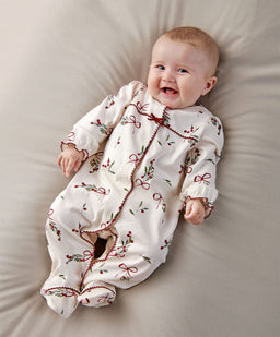 Mamas & Papas Christmas Berry Bow Print All In One