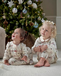 Mamas & Papas Christmas Berry Bow Print All In One
