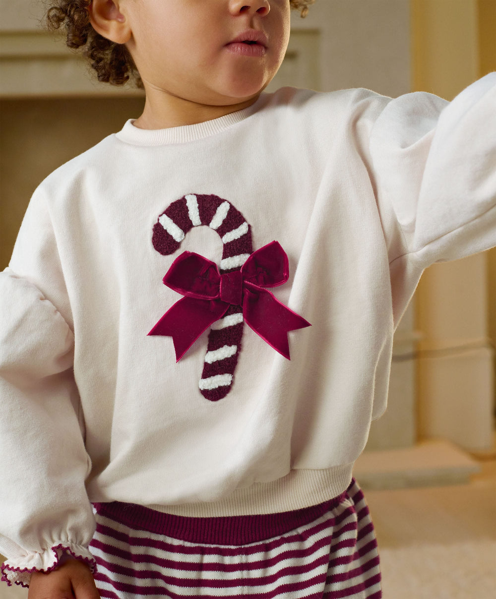 Mamas &amp; Papas Christmas Candy Cane Sweatshirt
