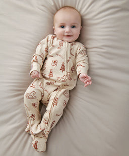 Mamas & Papas Christmas Printed  Zip Sleepsuit