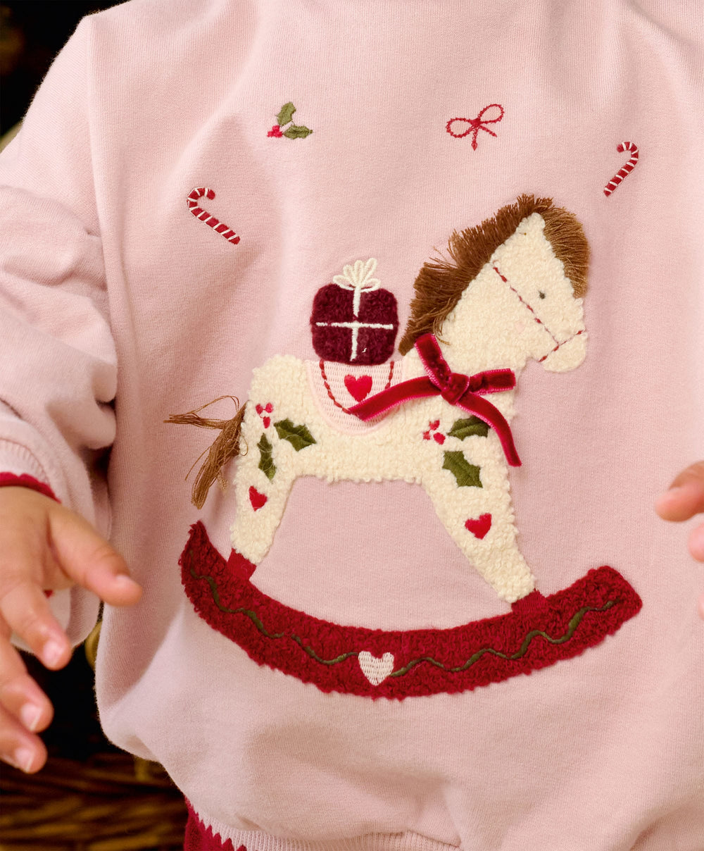Mamas &amp; Papas Christmas Rocking Horse Sweatshirt