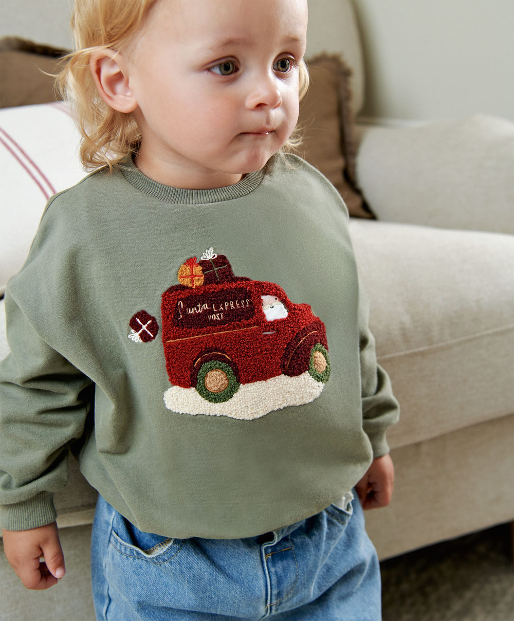 Mamas &amp; Papas Christmas Santa Delivery Van Sweatshirt