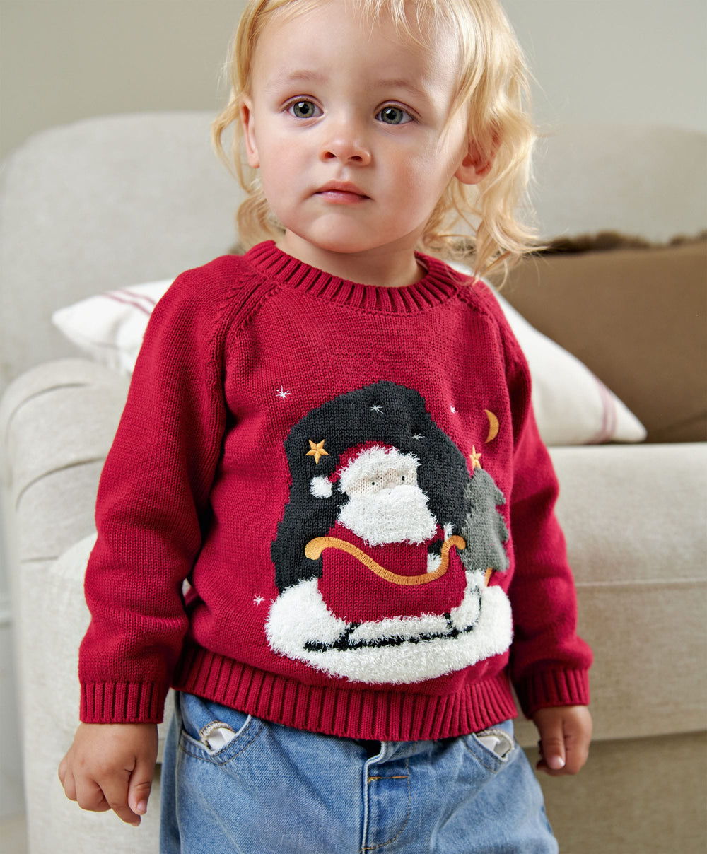 Mamas &amp; Papas Christmas Santa Knitted Jumper