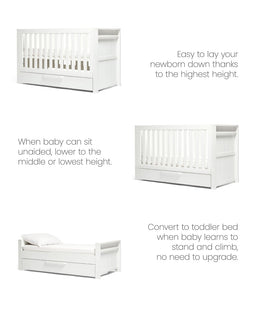 Mamas & Papas Cot Beds Franklin Cotbed - White Wash