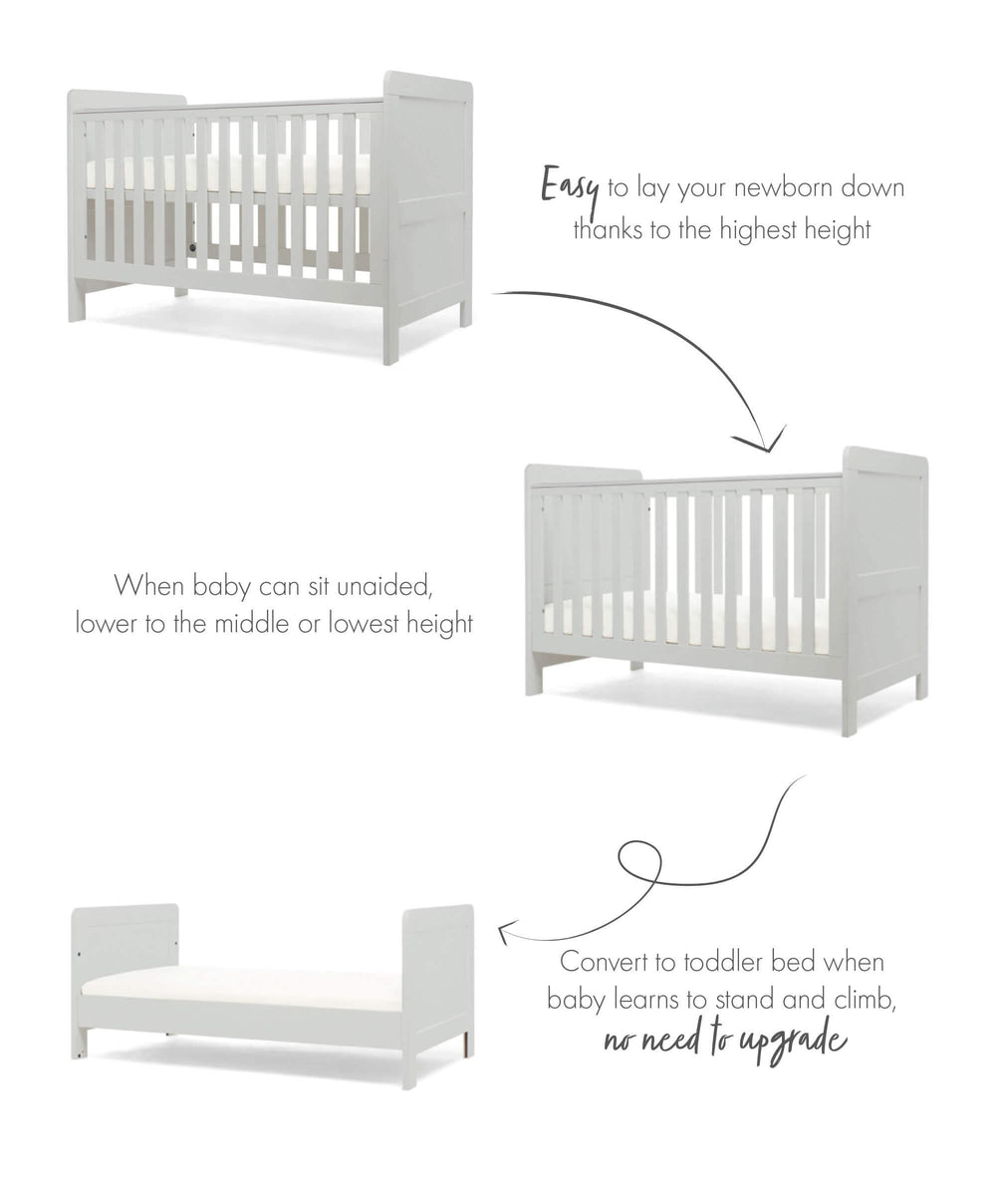Mamas &amp; Papas Cot Beds Hampden Cotbed - Grey