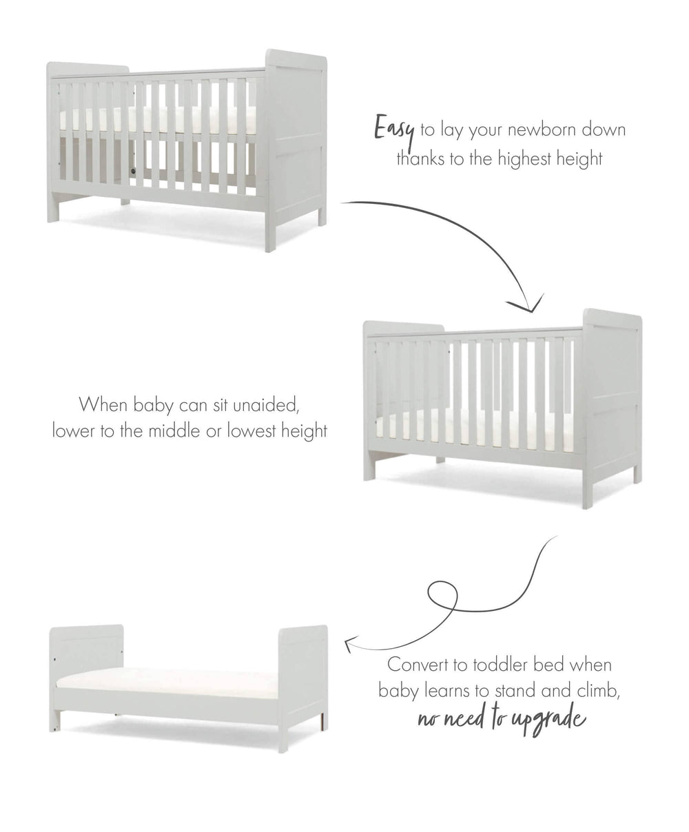 Mamas &amp; Papas Cot Beds Hampden Cotbed - Grey