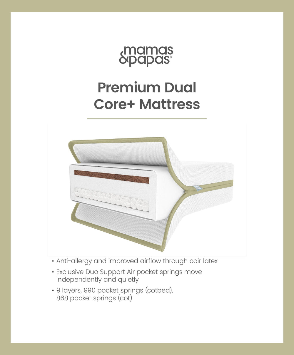 Mamas &amp; Papas Cot Mattresses Premium Dual Core+ Small Cotbed &amp; Cot Mattress