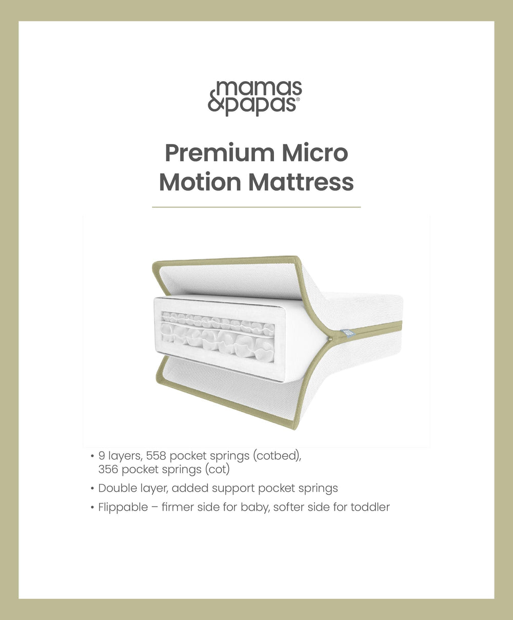 Mamas &amp; Papas Cot Mattresses Premium Micro Motion Small Cotbed &amp; Cot Mattress