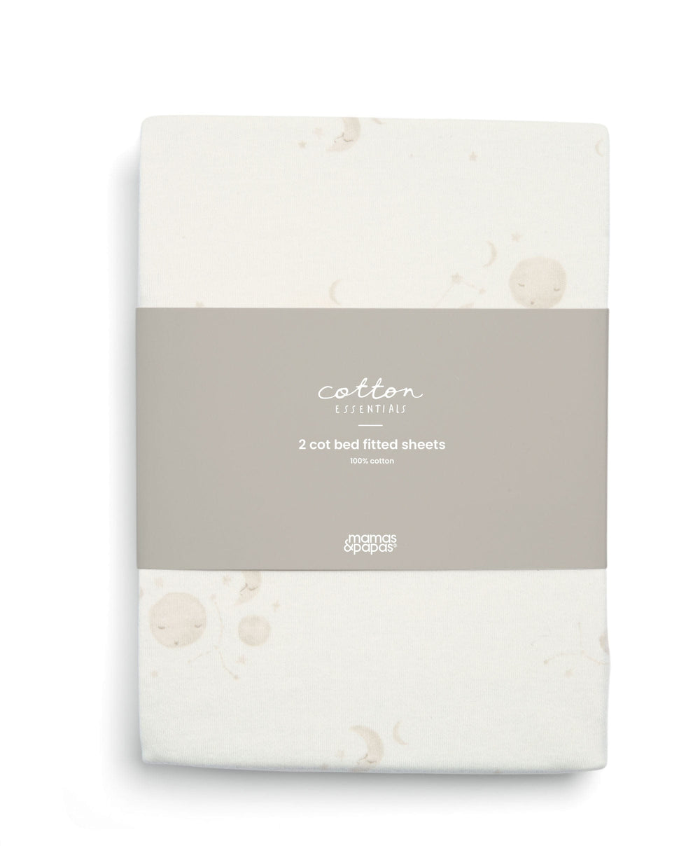 Mamas &amp; Papas Cot Sheets Cot Fitted Sheets Pack of 2 - Cosmic sky