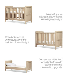 Mamas & Papas Cotbed Bundles Atlas Cotbed Bundle (4 Piece) - Light Oak