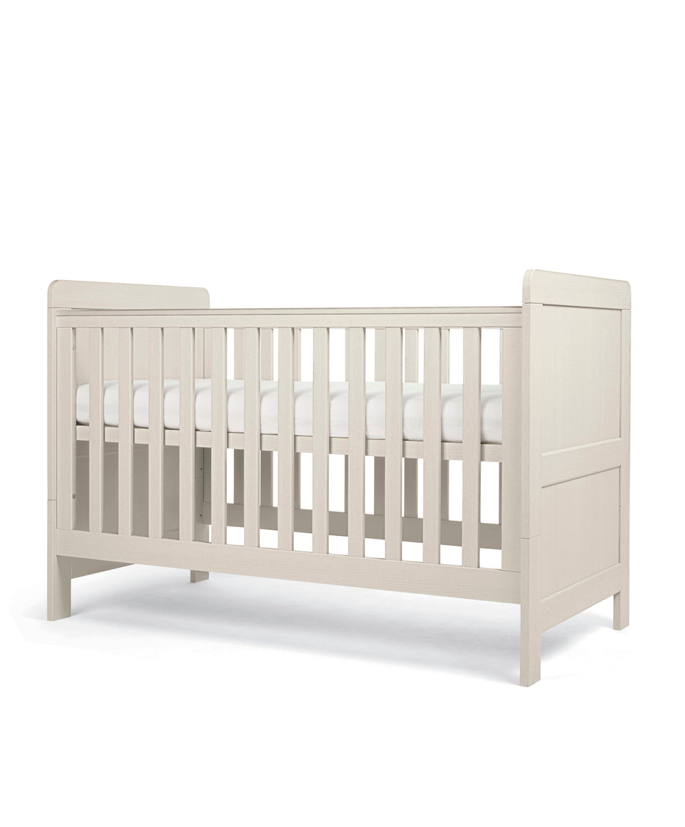Mamas &amp; Papas Cotbed Bundles Atlas Cotbed with Premium Pocket Spring Cotbed Mattress - Stone