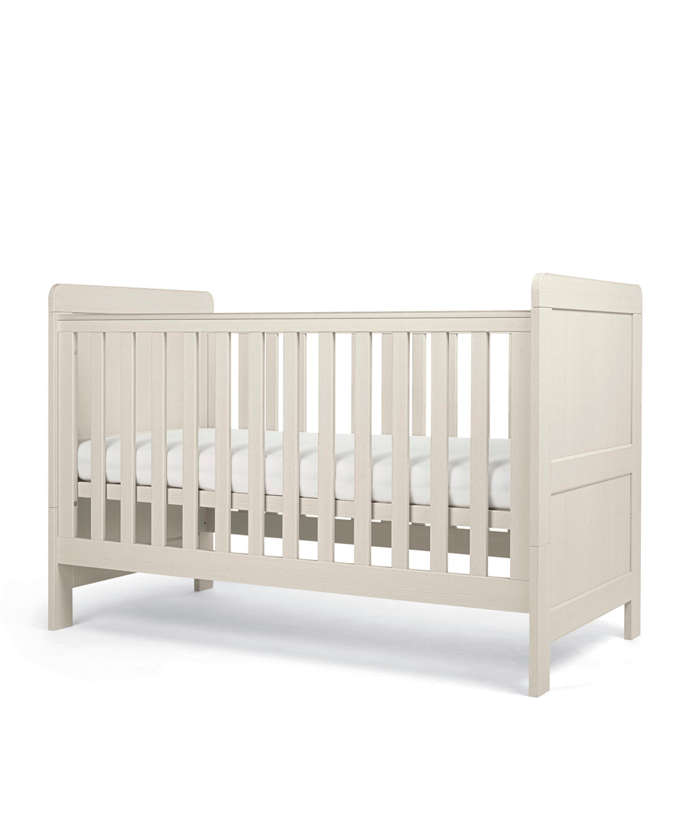 Mamas &amp; Papas Cotbed Bundles Atlas Cotbed with Premium Pocket Spring Cotbed Mattress - Stone