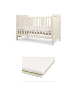 Mamas & Papas Cotbed Bundles Atlas Cotbed with Premium Pocket Spring Cotbed Mattress - Stone