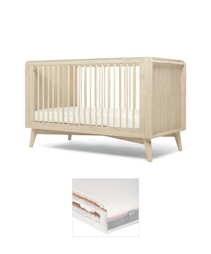 Mamas & Papas Cotbed Bundles Coxley Cotbed & Luxury Hybrid Twin Mattress Bundle - Natural