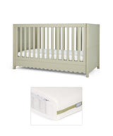 Mamas & Papas Cotbed Bundles Eryn Cotbed with Premium Pocket Spring Cotbed Mattress - Willow Green