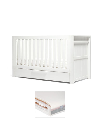 Mamas & Papas Cotbed Bundles Franklin Cotbed & Luxury Hybrid Twin Mattress Bundle - White Wash