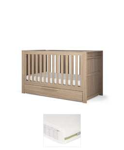 Mamas & Papas Cotbed Bundles Franklin Cotbed & Premium Pocket Spring Mattress Bundle - Oak