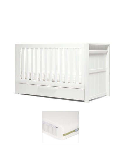 Mamas & Papas Cotbed Bundles Franklin Cotbed & Premium Pocket Spring Mattress Bundle - White Wash