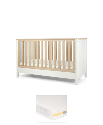 Mamas & Papas Cotbed Bundles Harwell Cotbed & Essential Airflow Pocket Spring Mattress Bundle - White