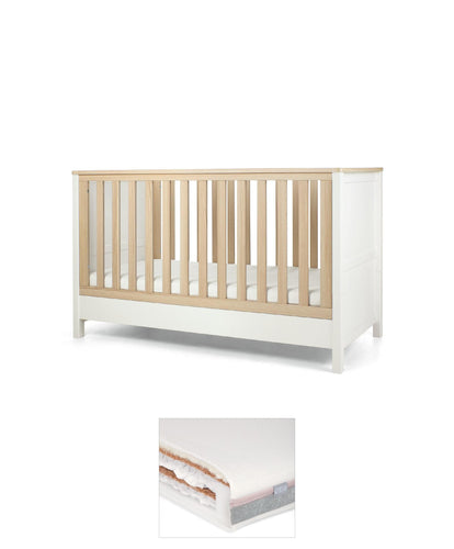 Mamas & Papas Cotbed Bundles Harwell Cotbed & Luxury Hybrid Twin Mattress Bundle - White