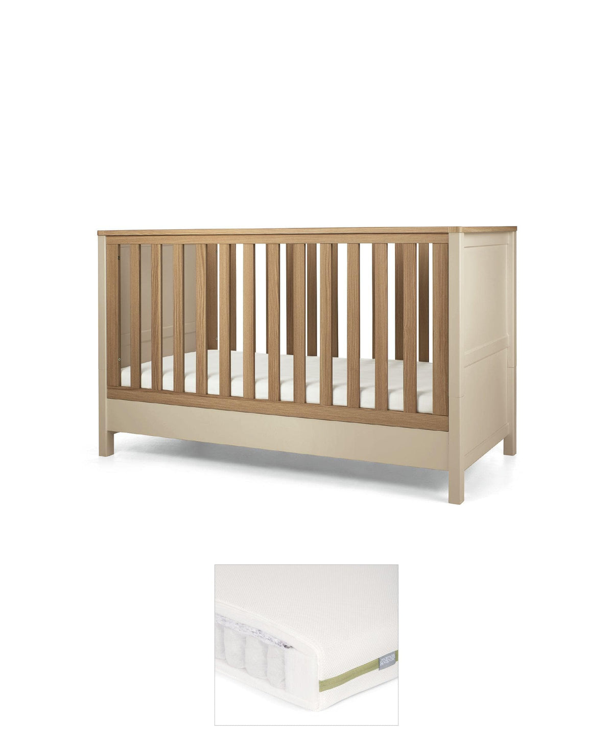 Mamas & Papas Cotbed Bundles Harwell Cotbed & Premium Pocket Spring Mattress Bundle - Cashmere