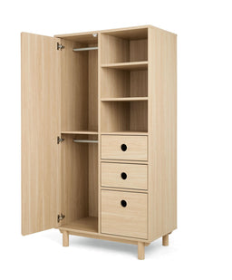 Mamas & Papas Cotbed Bundles Oska Nursery Bundle With Wide Dresser Changer & Lua Bedside Crib (6 Pieces) - Natural Oak