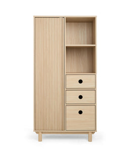 Mamas & Papas Cotbed Bundles Oska Nursery Bundle With Wide Dresser Changer & Lua Bedside Crib (6 Pieces) - Natural Oak