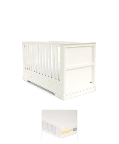 Mamas & Papas Cotbed Bundles Oxford Cotbed & Essential Airflow Pocket Spring Mattress Bunlde - White