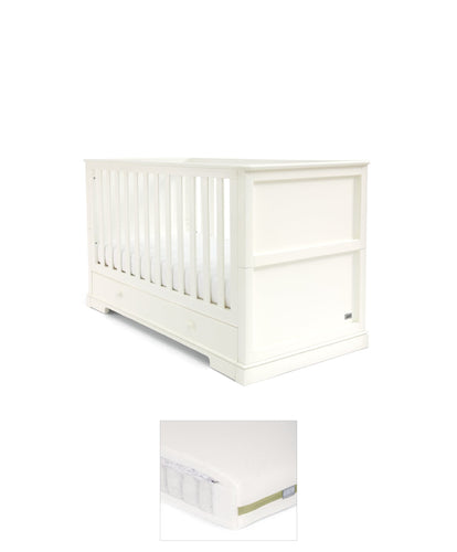 Mamas & Papas Cotbed Bundles Oxford Cotbed & Premium Pocket Spring Mattress Bundle - White