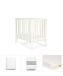 Mamas & Papas Cotbed Bundles Petite Cot Bundle with Essential Pocket Spring Mattress (4 Pieces) - Pure White