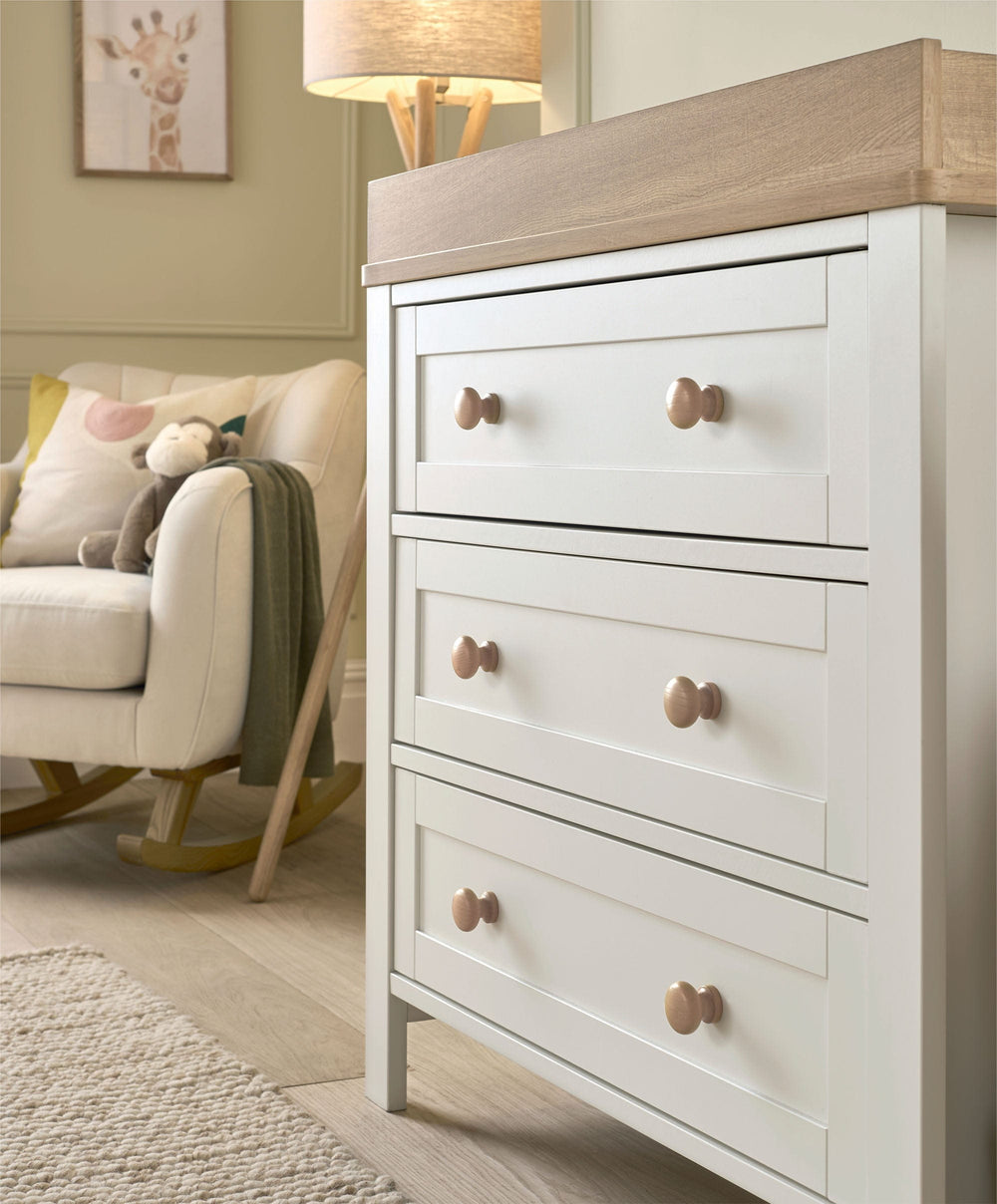 Mamas &amp; Papas Cotbed Bundles Wedmore 3 Piece Cotbed Range with Premium Dual Core Mattress - White/Oak