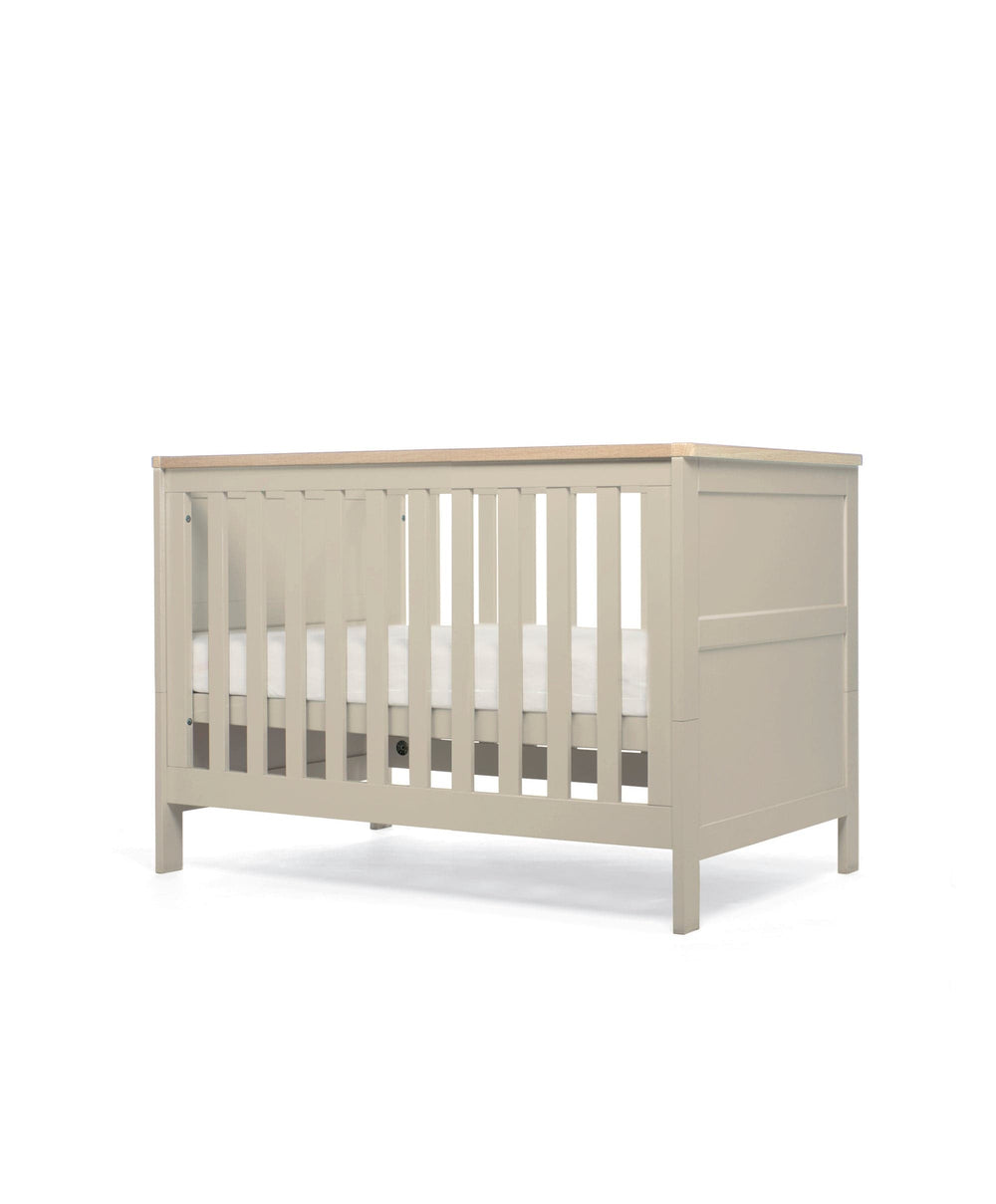 Mamas &amp; Papas Cotbed Bundles Wedmore 3 Piece Small Cotbed Range With Premium Dual Core Mattress  - Cashmere/Oak