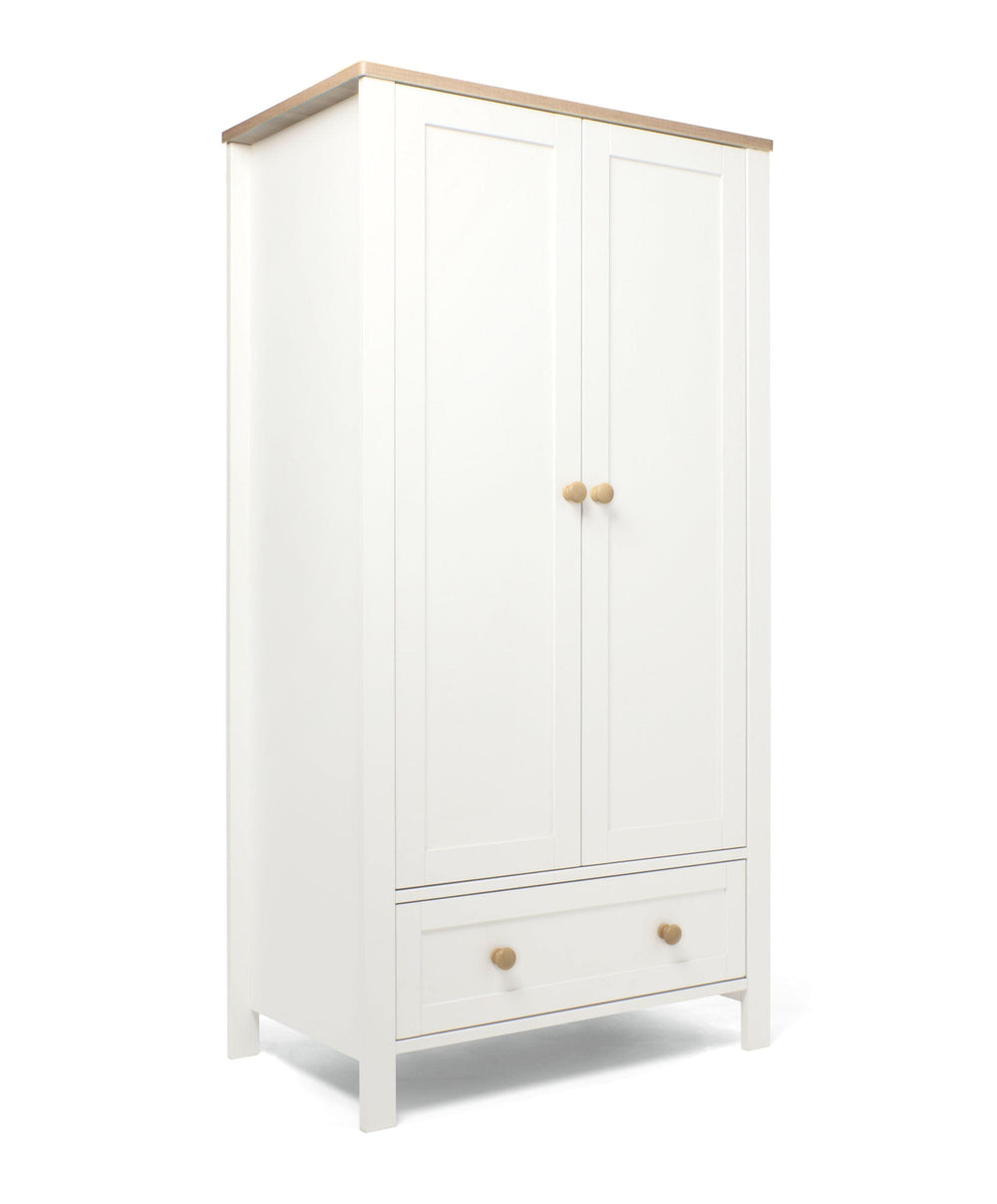 Mamas &amp; Papas Cotbed Bundles Wedmore 3 Piece Small Cotbed Range with Premium Dual Core Mattress - White/Oak