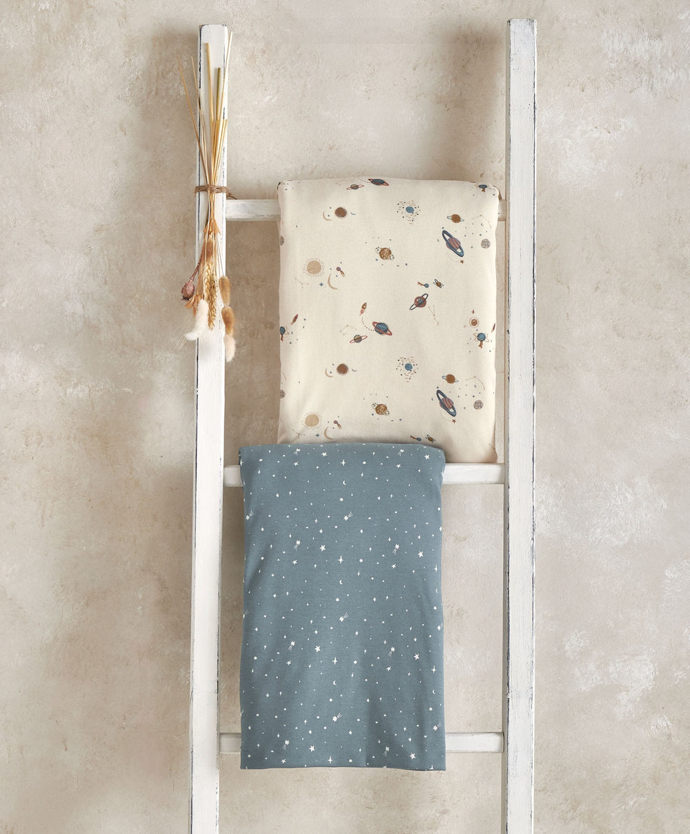 Mamas &amp; Papas Cotbed Fitted Sheets (2 Pack) - planet/blue star