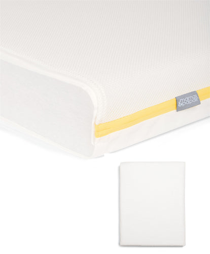 Mamas & Papas Cotbed Mattresses Essential Airflow Fibre Cotbed Mattress & Anti-Allergy Terry Towelling Mattress Protector Bundle