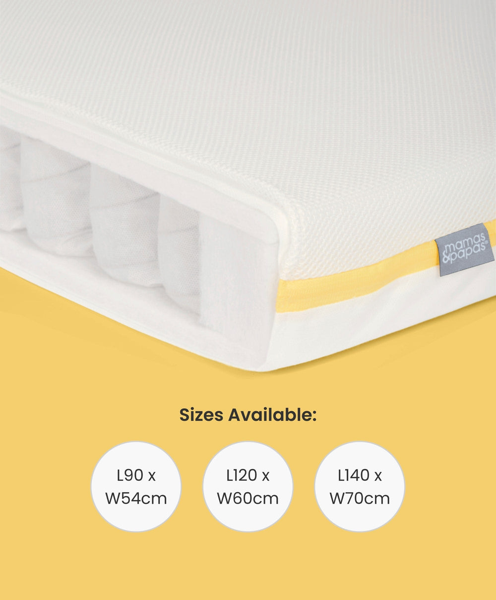 Mamas &amp; Papas Cotbed Mattresses Essential Airflow Pocket Spring Cotbed Mattress
