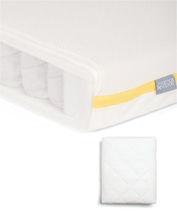 Mamas & Papas Cotbed Mattresses Essential Airflow Pocket Spring Cotbed Mattress & Anti-Allergy Quilted Mattress Protector Bundle