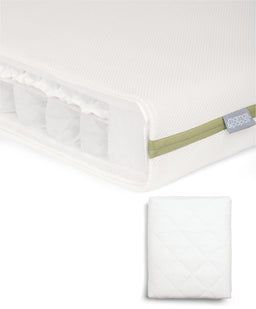 Mamas & Papas Cotbed Mattresses Premium Micro Motion Cotbed Mattress & Anti-Allergy Quilted Mattress Protector Bundle