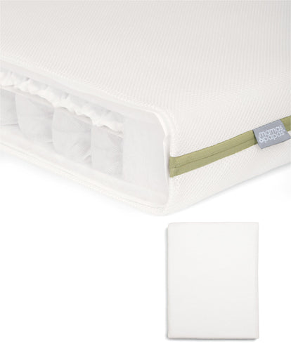 Mamas & Papas Cotbed Mattresses Premium Micro Motion Cotbed Mattress & Anti-Allergy Terry Towelling Mattress Protector Bundle
