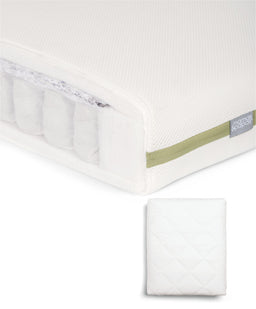 Mamas & Papas Cotbed Mattresses Premium Pocket Spring Cotbed Mattress & Anti-Allergy Quilted Mattress Protector Bundle