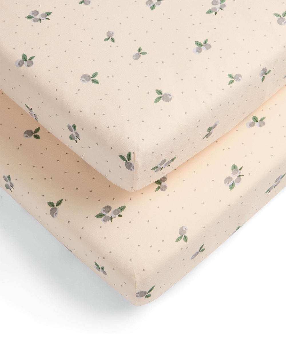 Mamas &amp; Papas Cotbed Sheets 2 Cot/Bed Fitted Sheets - Blueberry