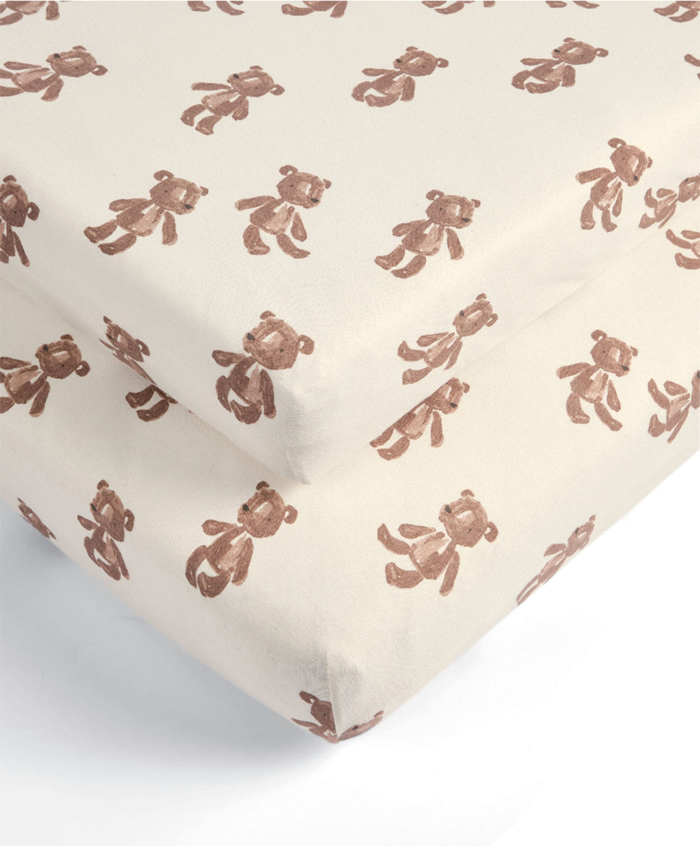 Mamas &amp; Papas Cotbed Sheets Cotbed Fitted Sheets (2 Pack) - Bear