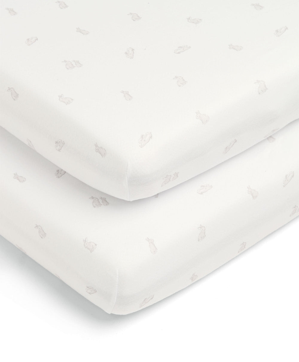 Mamas &amp; Papas Cotbed Sheets Cotbed Fitted Sheets (2 Pack) - Bunny
