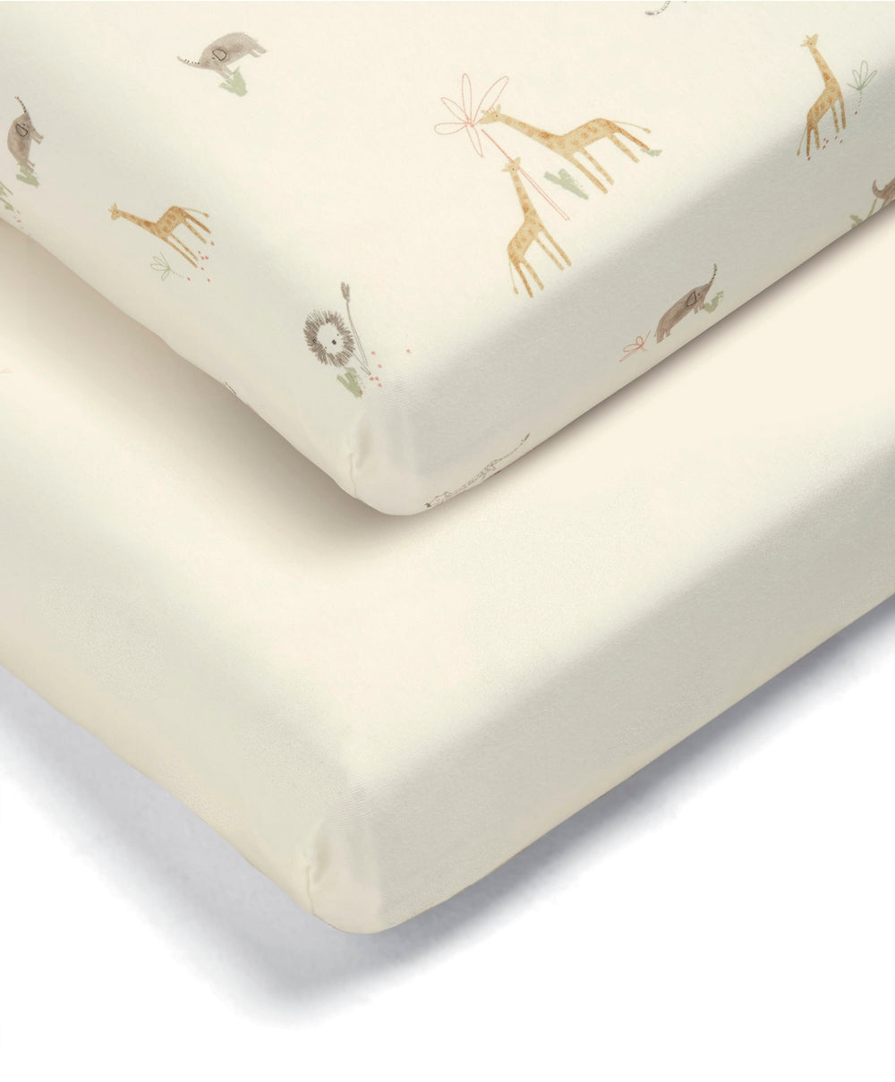 Mamas &amp; Papas Cotbed Sheets Cotbed Fitted Sheets (2 Pack) - Jungle