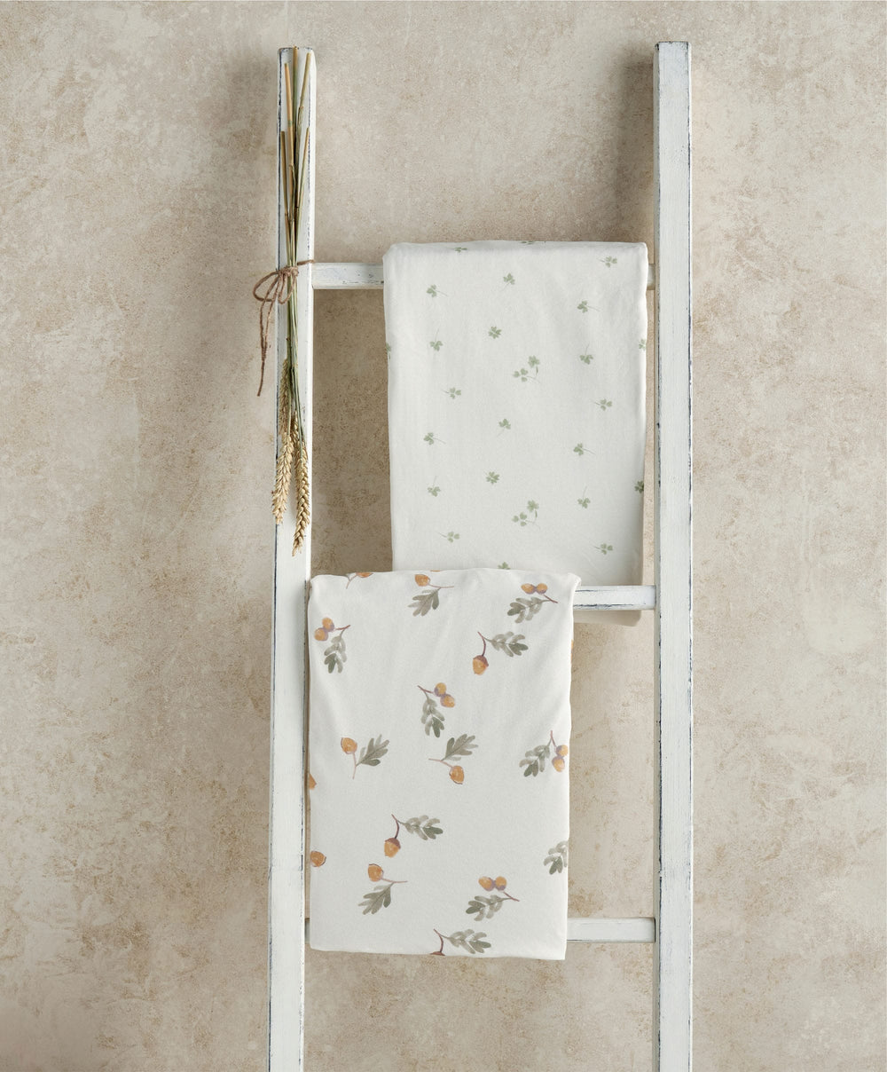 Mamas &amp; Papas Cotbed Sheets Cotbed Fitted Sheets (Pack of 2) - Acorn/Clover