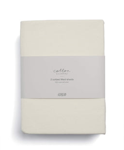 Mamas & Papas Cotbed Sheets Cotton Essentials Cotbed Fitted Sheets (2 pack) - Cream
