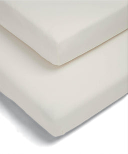 Mamas & Papas Cotbed Sheets Cotton Essentials Cotbed Fitted Sheets (2 pack) - Cream